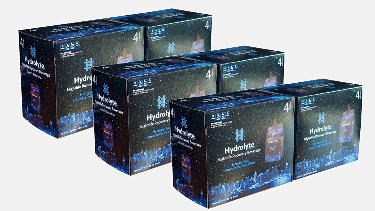 ElementOne Hydrolyte Nightlife Recovery Beverage 6x 4 Pack Weekender 24 Pouches Total Hydrogen Gas and Electrolytes Infused in Purified Water in a Pouch