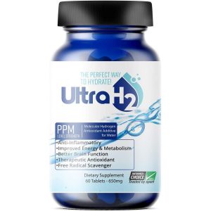 UltraH2 Molecular Hydrogen 650mg, Rich Hydrogen Magnesium Water Supplement  60 Tablets