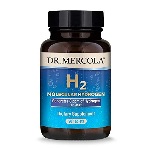 Dr. Mercola H2 Molecular Hydrogen Dietary Supplement, 90 Servings (90 Tablets), Non GMO, Gluten Free, Soy Free