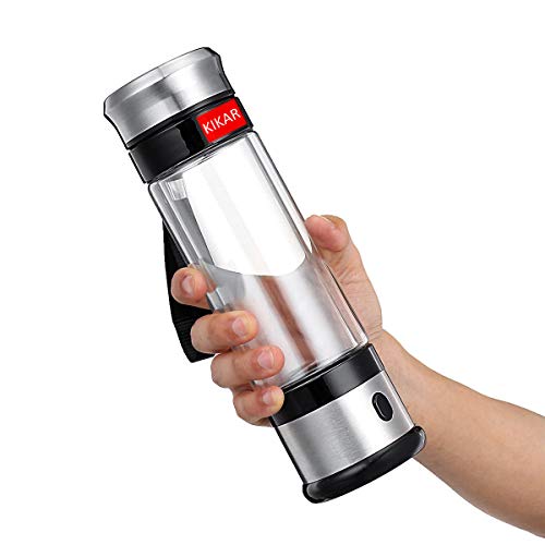 kikar 400ml portable ionized water generator glass bottle anti aging