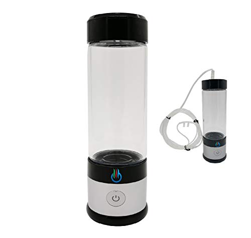 H2 USB Sport MAXX Hydrogen Water Generator with Glass Bottle and Inhaler Adapter (Silver)