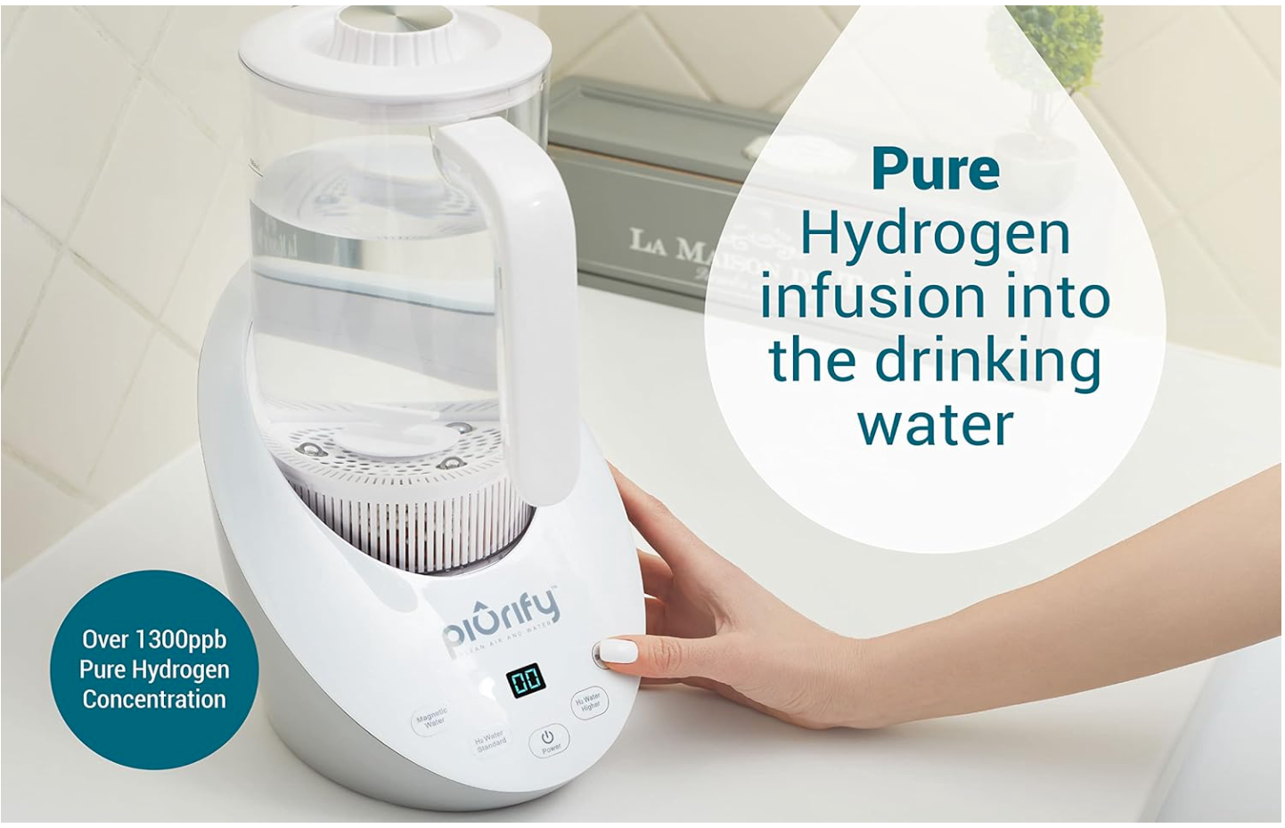 piurify hydrogen water pitcher