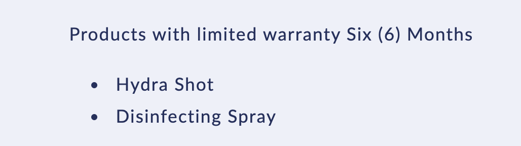 hydra shot warranty