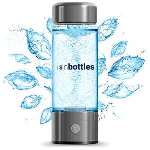 ionBottles - Rechargeable Portable Glass Hydrogen Water Generator Bottle with New PEM and SPE Technology Balanced pH Water Ionizer